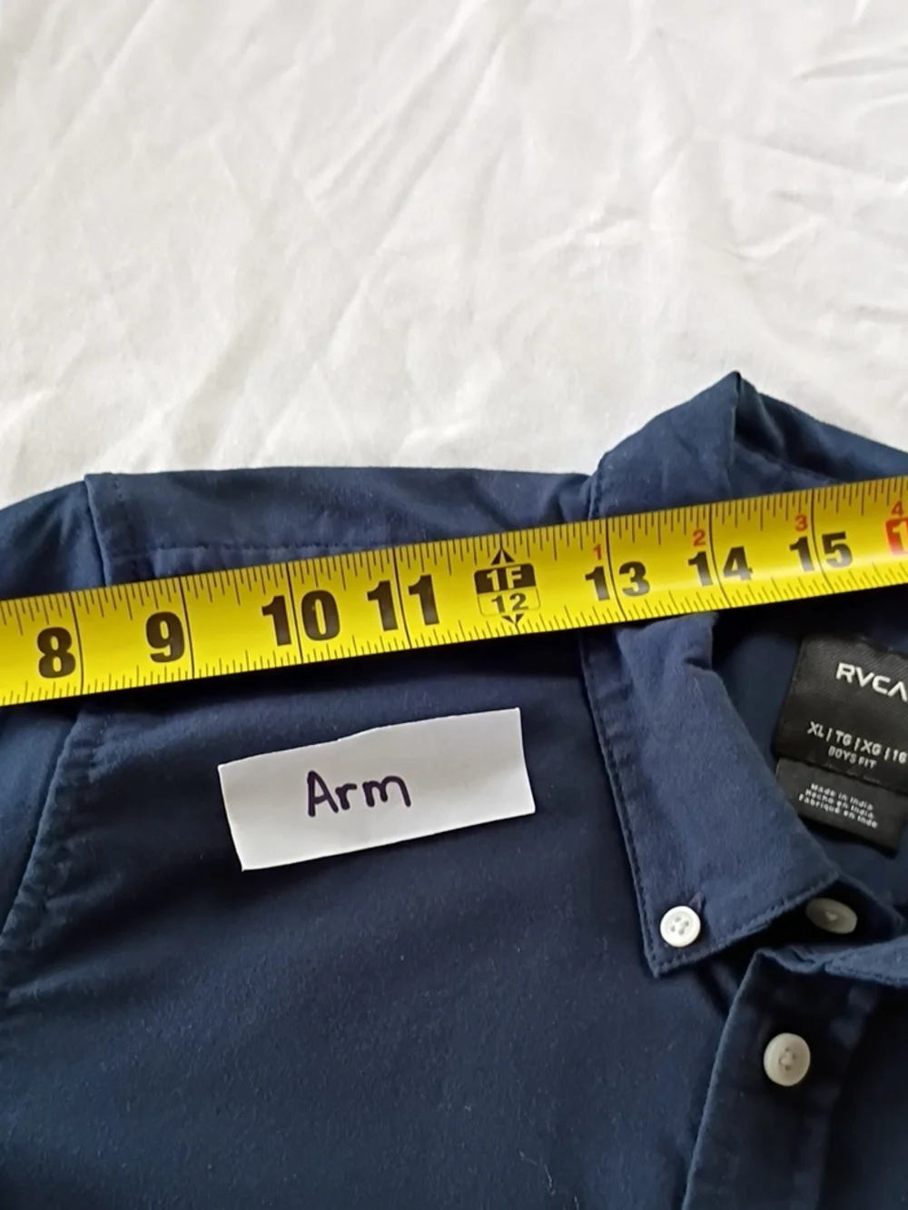 NWT RVCA That'll Do Stretch Blue Short Sleeve Boys Button Down Size XL/16